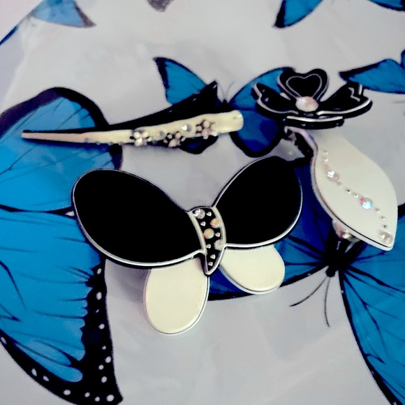 Vintage floral hair clips set of 3 EUC - Picture 2 of 6